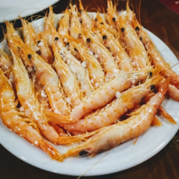 Gambas cocidas de Huelva