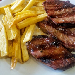 Presa ibérica a la brasa.