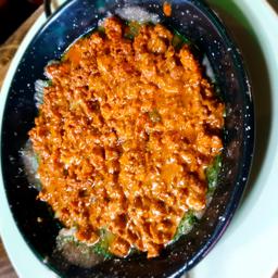 Setas con picadillo y cabrales