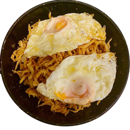 Huevos rotos con chanquetes