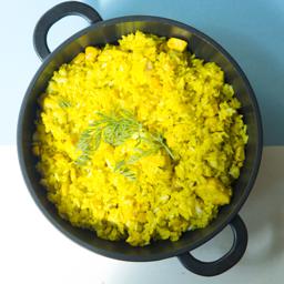 Arroz goiano (Pollo, maíz cocido y palmito. Pequi opcional)