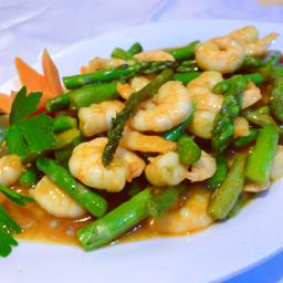 118.Gambas con espárragos 