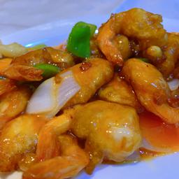 44. Gambas agridulces 