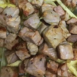 Raxo con patata paja