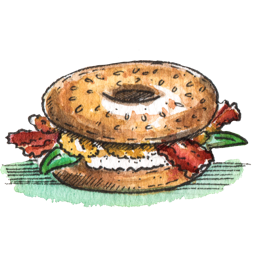Bagel con pastrami
