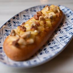 Foie, manzana asada y queso de Catí