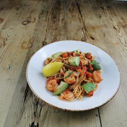 Spaghetti di semola con langostinos