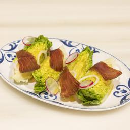 Cogollos de Tudela, cebolla, mojama y aceite de oliva extra de la Comunitat Valenciana