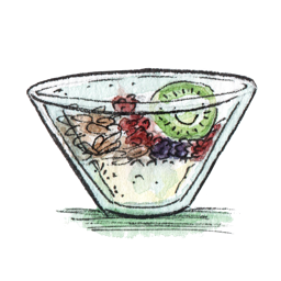 Bol de yogur y cereales