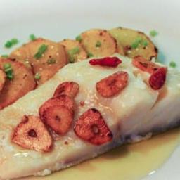 Lomo de bacalao a la brasa.