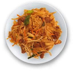 102. Tallarines de arroz fritos con ternera