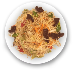 125. Tallarines fritos con bambú y setas