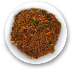 161. Fideos de boniatos salteados con carne de cerdo picada picante