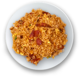 85. Arroz frito con salchicha cantonesa