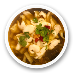 334. Rebanadas de panga con nabo, escabeche y chile