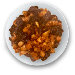 297. Pollo salteada con hongo negro