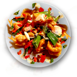 350. Langostinos con sal y pimiento negro