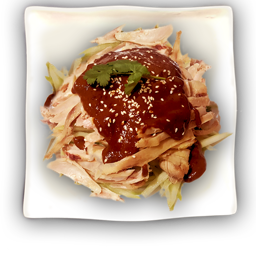 40. Pollo deshilachado estilo Sichuan con salsa de sésamo