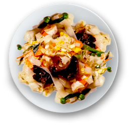 103. Tallarines de arroz fritos con marisco