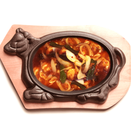 352. Langostinos picantes de plancha con vegetales