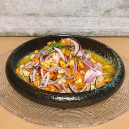 CEVICHE DE PESCADO Y GAMBAS (estilo BEN) 