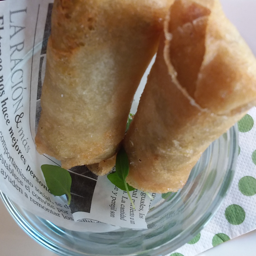 ROLLITO DE PUERRO Y GAMBON 