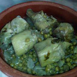 Alcauciles con Chícharos