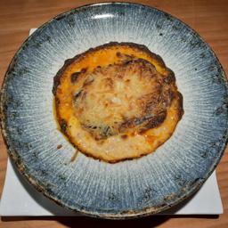 Musaka de Gambón y berenjenas.