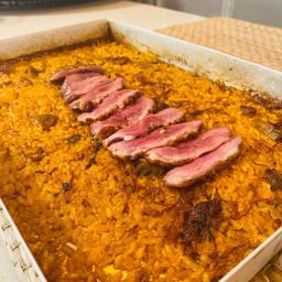 ARROZ DE MAGRET DE  PATO Y SETAS 