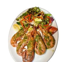 Gambones a la plancha con sal maldon