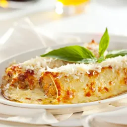 Canelones de rape y gamba