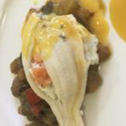 Lenguado relleno de Mousse de gambas