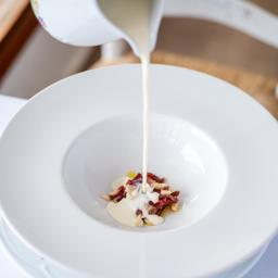 Sopa de chocolate blanco 