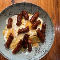 Huevos rotos con Txistorra de Navarra 