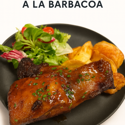Costillas Confitadas BBQ con Patatas gratinadas  