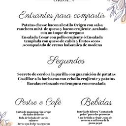 Menú Origen 2(Bajo encargo)