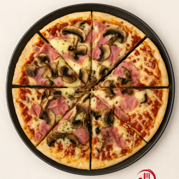 PIZZA JAMON Y CHAMPIÑONES