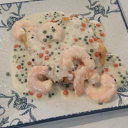 BACALAO   CON   LANGOSTINOS